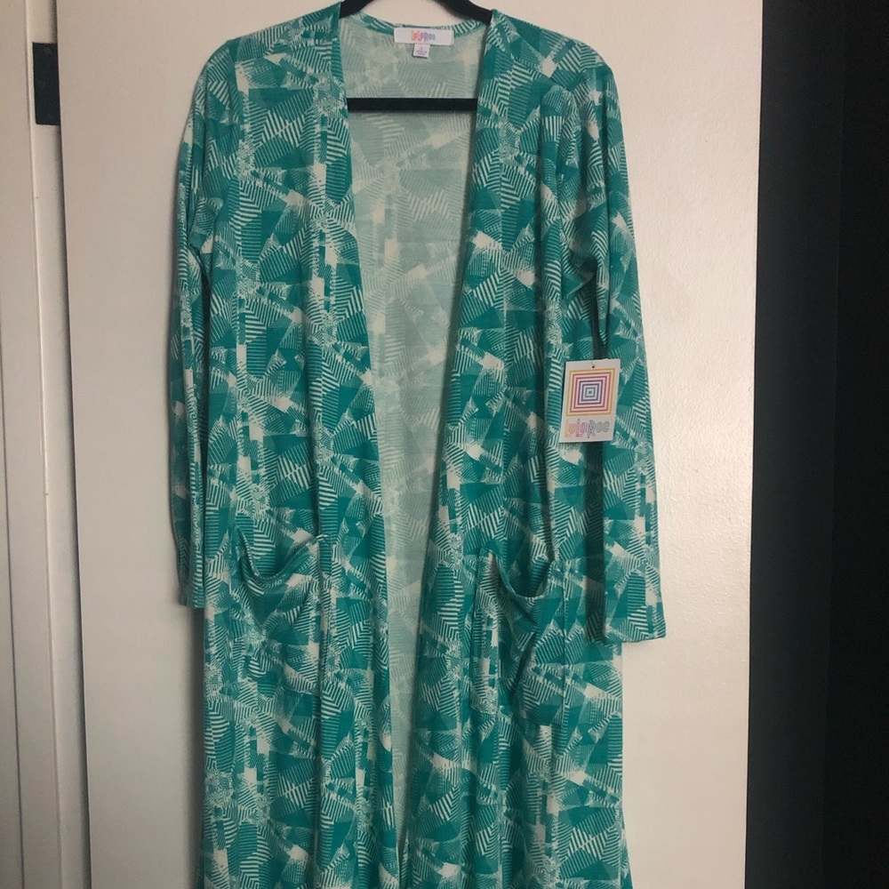 Teal and white Lularoe Sarah!